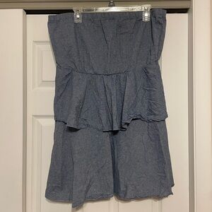*Dots Blue Strapless Tunic Top - Size 2X